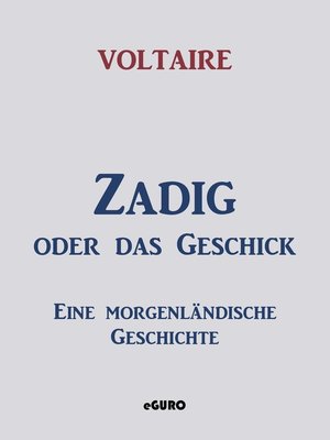cover image of Zadig oder das Geschick